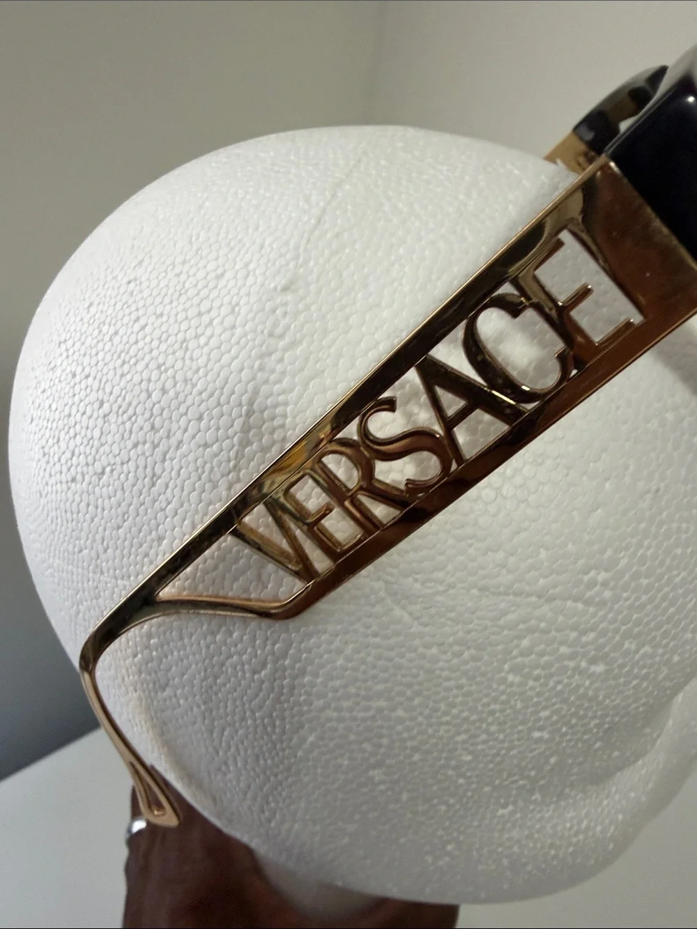 Authentic Versace Women’s Black and Gold Square Frame Sunglasses